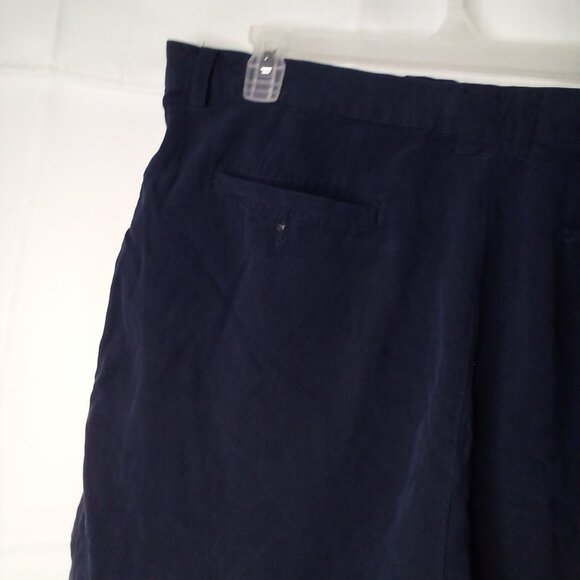 Tommy Bahama Shorts Men 42 100% Silk Pleated Casual Blue - Picture 12 of 15